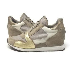 ASH Dean Wedge Sneakers Metallic Clay/Silver 8.5/9